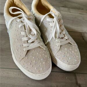 Betsey Johnson Sidny Ivory Pearl Sneakers
